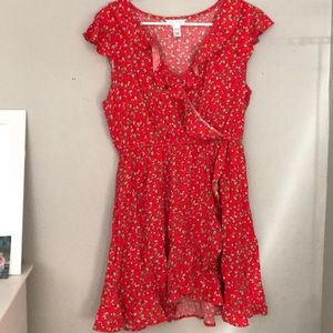 Red Cherry Wrap Dress